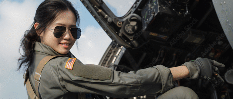 China Women Pilots Wrating Sunglasse