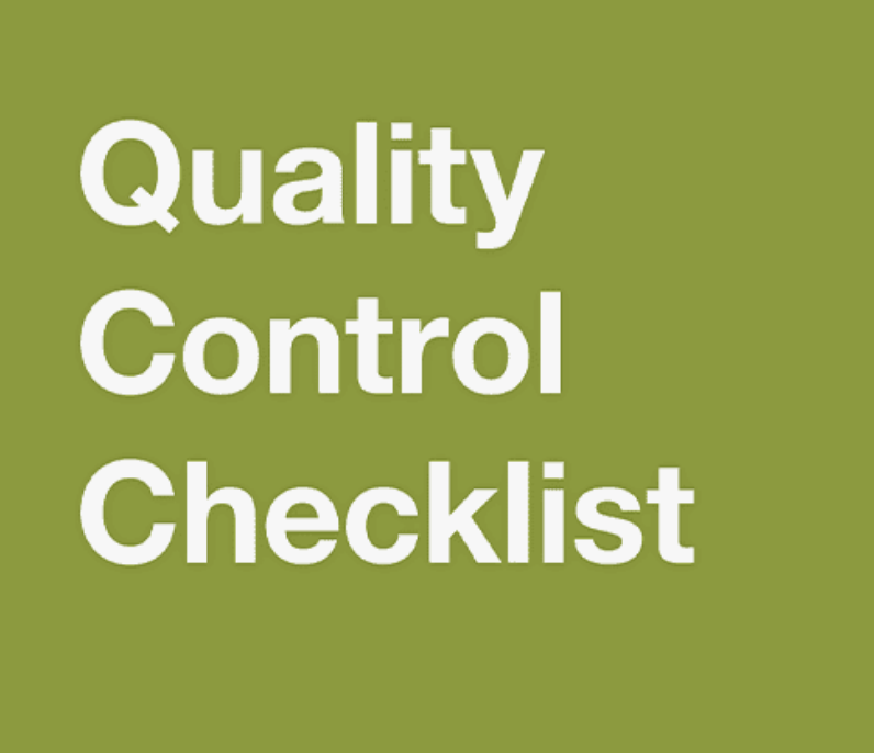 Quality Control Checklists